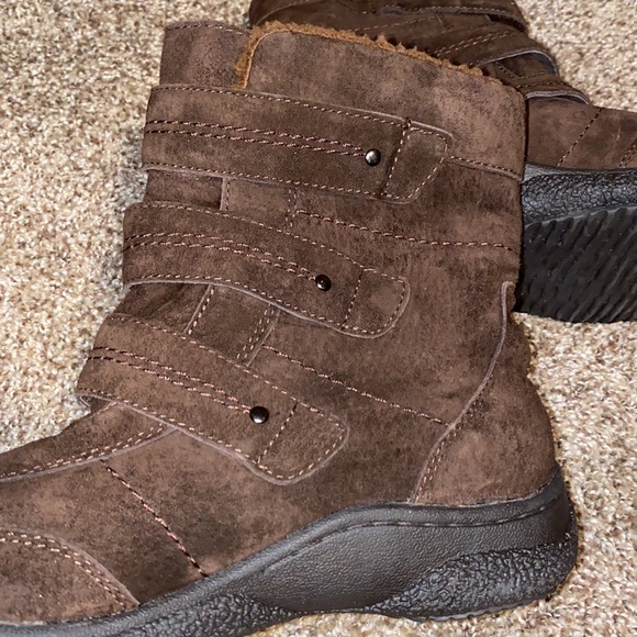 Propet brown leather Sherpa-lined shock-absorbing all-weather boots (7.5) EUC! - Picture 4 of 14